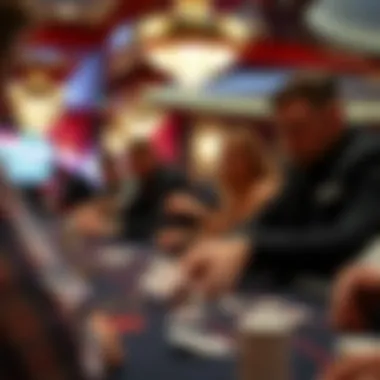 Close-up of blackjack cards being dealt with focused players