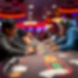 A vibrant poker table in action with players engaged