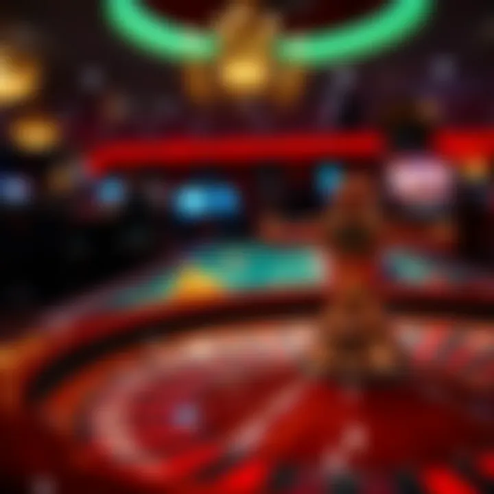 A roulette wheel in motion with chips placed on the table