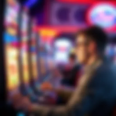 Psychological Engagement in Slot Gaming Player focused on a slot gaming screen