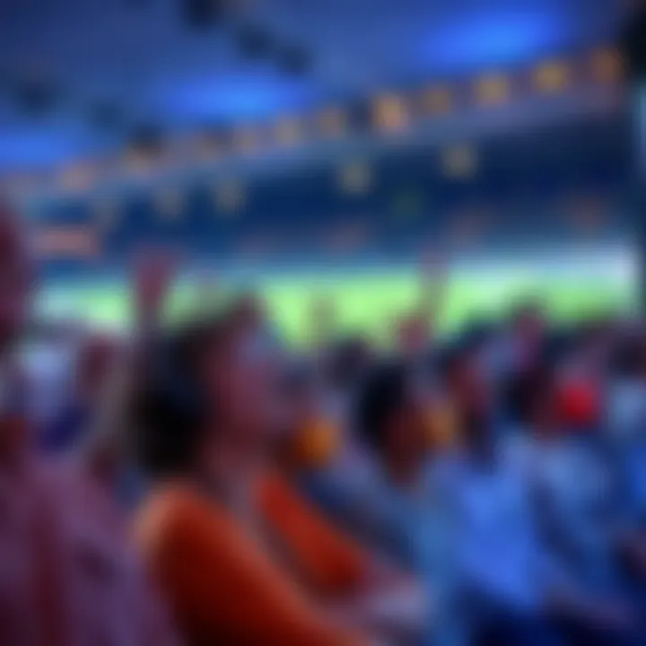 An enthusiastic crowd enjoying a horse racing live stream event