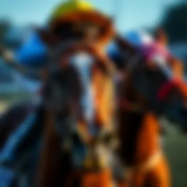 A detailed close-up of a jockey in action during a race