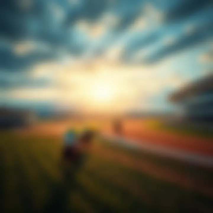 A stunning view of a horse racing track in Australia during a live event