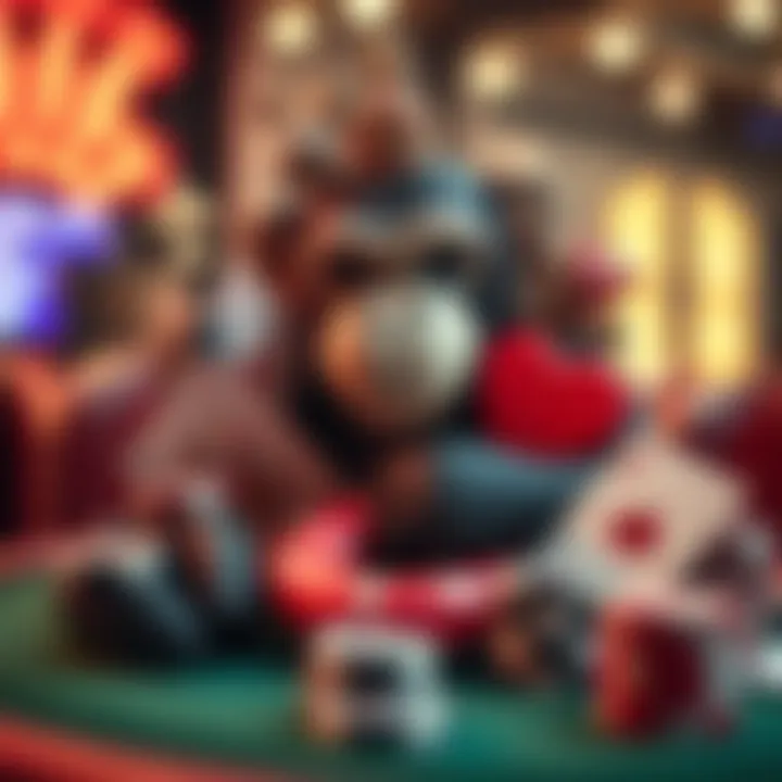 Visual representation of banking symbols intertwined with casino elements