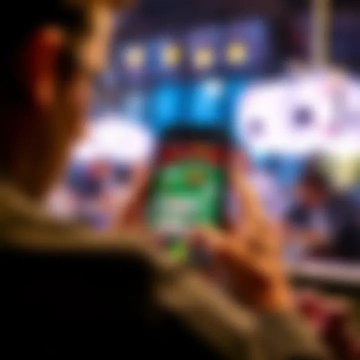 User engaging with a real money game app on a smartphone