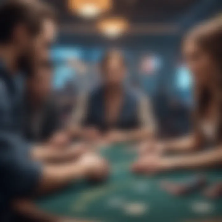 Illustration of poker gameplay on the app