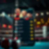 Boxing app interface showcasing betting options