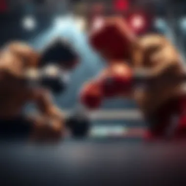 Boxing match showcasing intense competition