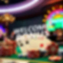 A visual representation of a welcome bonus in a casino setting