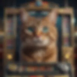 Artistic representation of a cat-themed slot machine