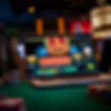 A sleek laptop displaying an online casino interface