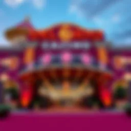 A vibrant view of the Del Rio Casino entrance showcasing its unique architecture.