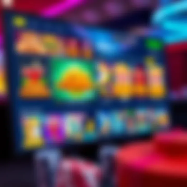 A vibrant online casino interface showcasing various game options.