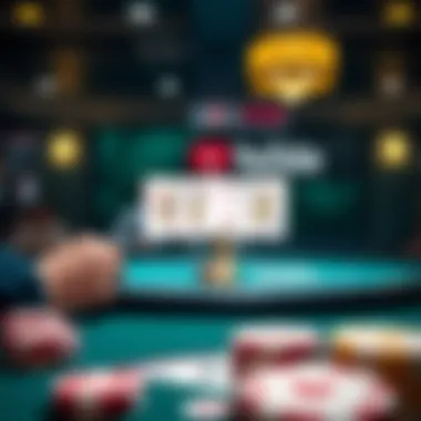 An instructional video screenshot showing blackjack gameplay