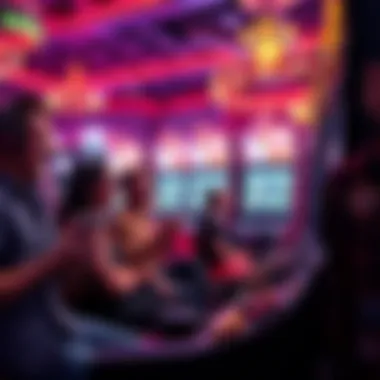 Group of enthusiastic players engaged in block party slots