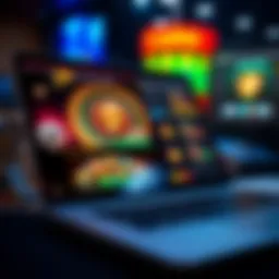 A sleek laptop displaying an online casino interface
