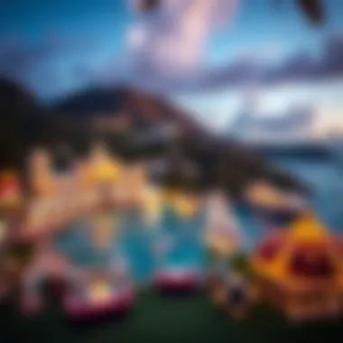 Beautiful coastal view of St. Thomas with casinos in the background