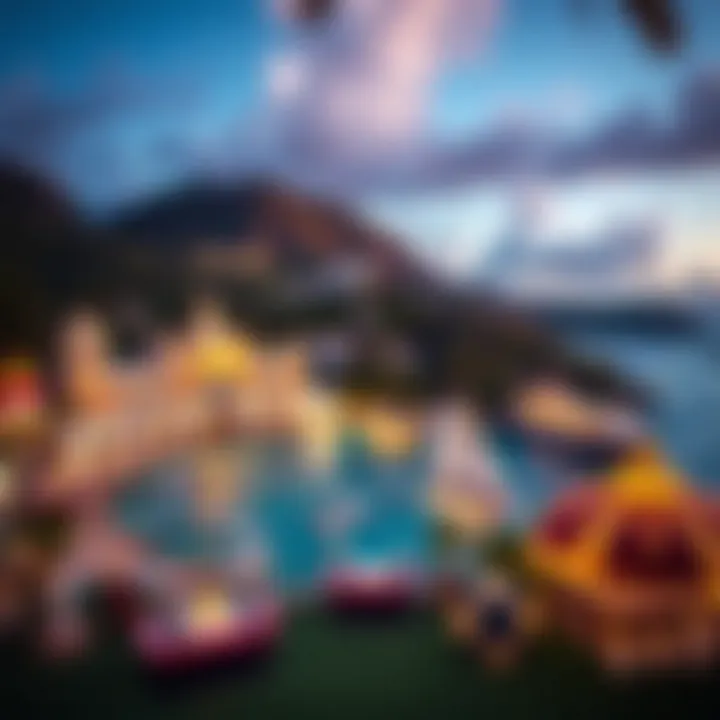 Beautiful coastal view of St. Thomas with casinos in the background