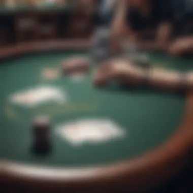 A sleek poker table set up for a game with cards and chips arranged neatly.