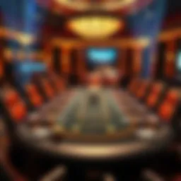 Luxurious poker table setup for VIP players