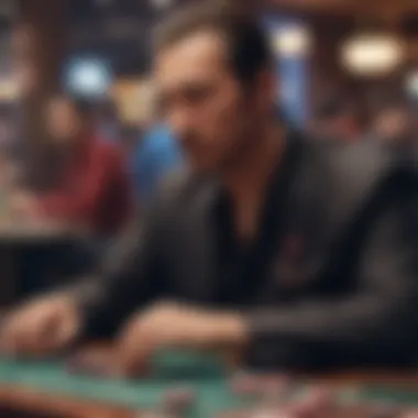 A close-up of a player contemplating their next move in Pai Gow Poker