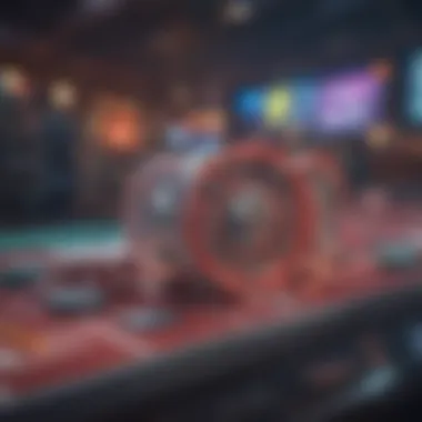 A futuristic depiction of technology influencing online gambling.