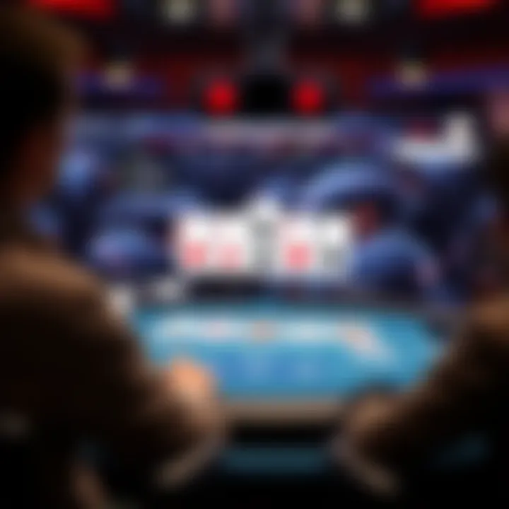 Digital interface of an online poker platform for Seven Card Poker