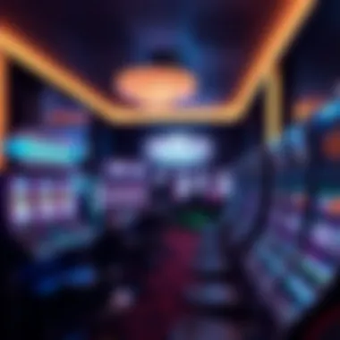 A captivating view of a modern gaming lounge featuring slim slot machines