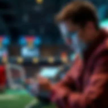 User Engagement in Sports Betting Engaged user placing a bet on a smartphone