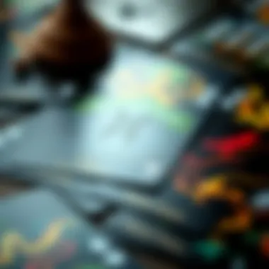 A close-up of Sticks card layout, highlighting unique artwork and design