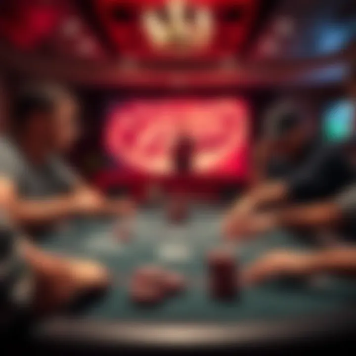 Table showcasing an intense poker match