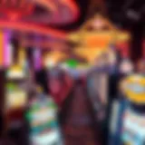 A vibrant casino floor filled with slot machines