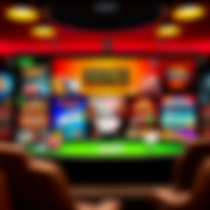 Diverse range of poker games displayed on a screen
