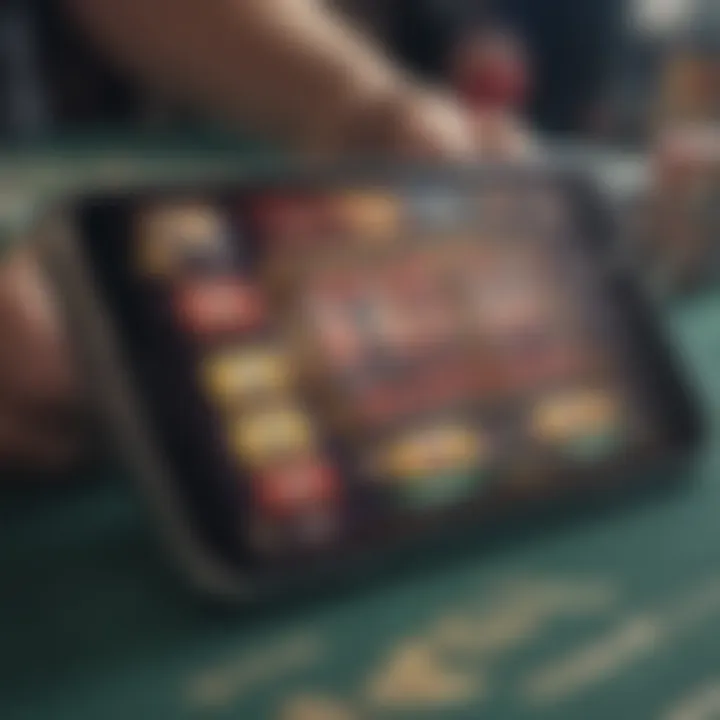 A smartphone displaying a casino game interface