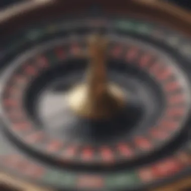 Intricate Design of a Roulette Wheel A close-up view of a meticulously crafted roulette wheel showcasing its intricate design.