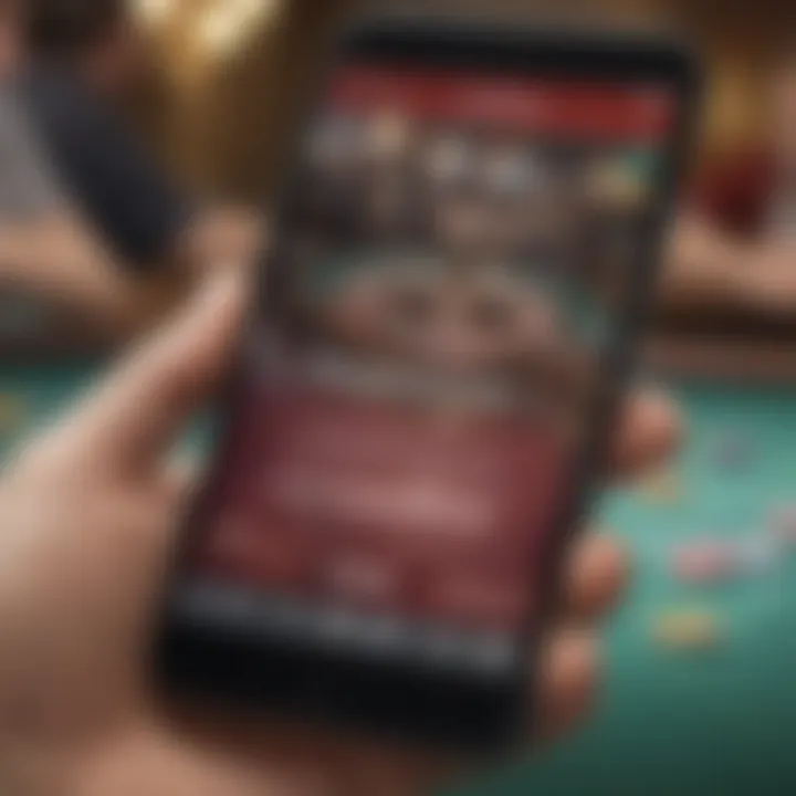 A responsible gambling message displayed on a mobile device