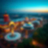 Aerial view of a casino complex in North Carolina showcasing modern architecture and vibrant surroundings.