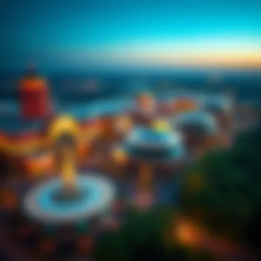 Aerial view of a casino complex in North Carolina showcasing modern architecture and vibrant surroundings.