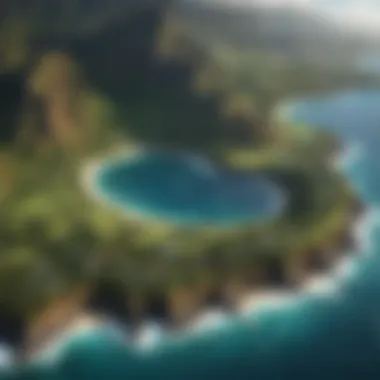 Hawaii's Stunning Geography Aerial view of Hawaii with lush landscapes and ocean