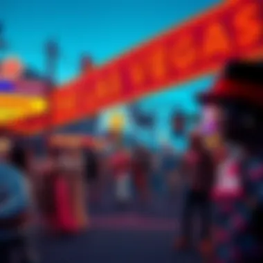 Vibrant cultural symbols from various communities in Las Vegas