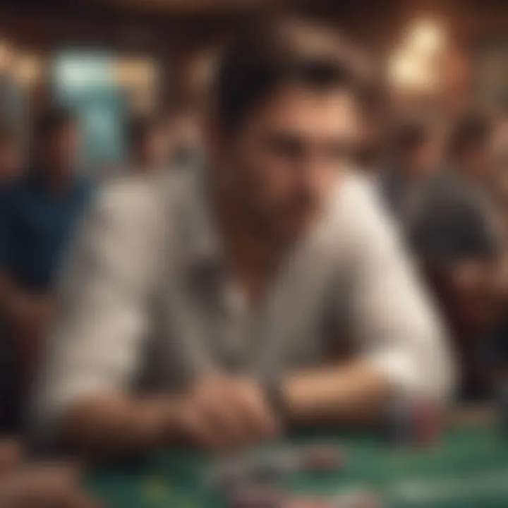 A player deep in thought during a poker match