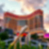 Stunning view of Mandalay Bay's iconic architecture against the Las Vegas skyline