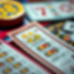 Detailed look at scratch-off lottery tickets with winning symbols