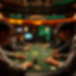 High-stakes poker table with focused players
