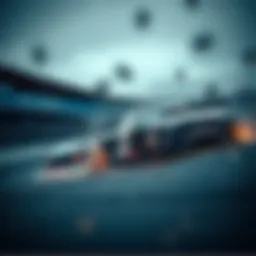 NASCAR race car in action on the track