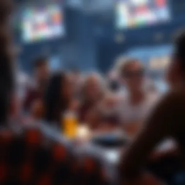 A diverse group of friends enjoying a March Madness viewing party