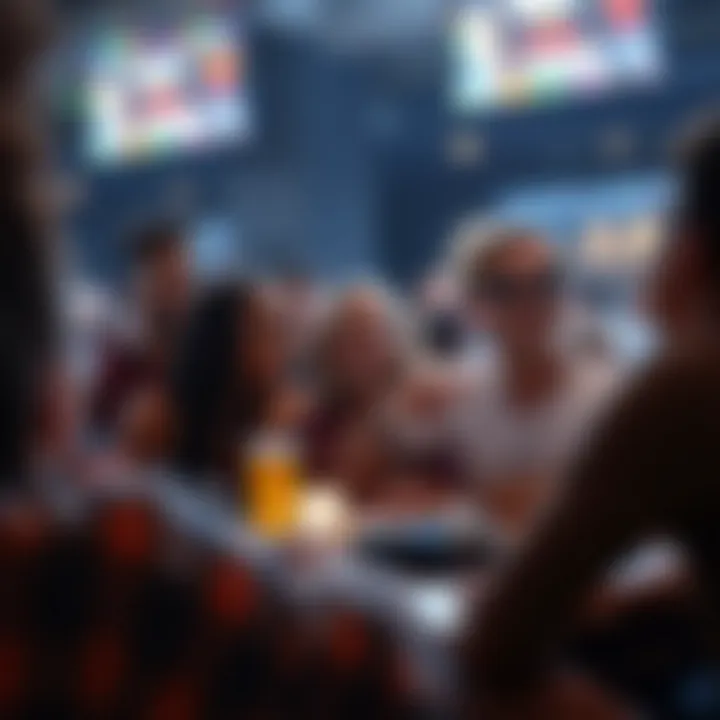 A diverse group of friends enjoying a March Madness viewing party