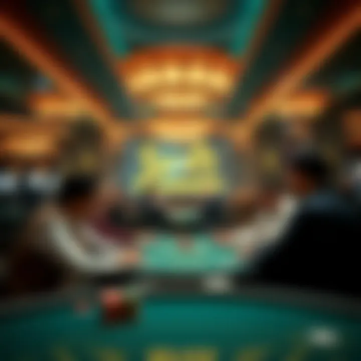 Sands Casino Interior Interior ambiance of Sands Casino with players engaged in poker