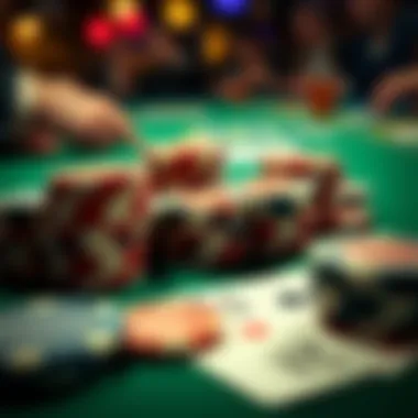 Poker Chips and Cards Close-up view of poker chips and cards during a game