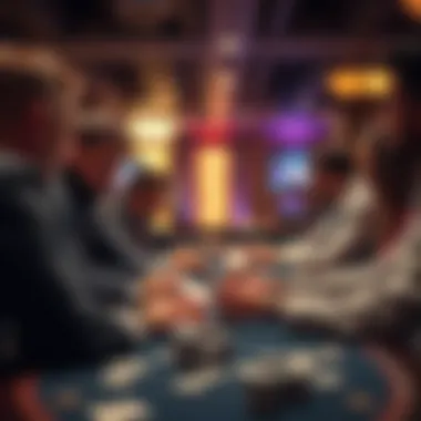 Poker Strategy Discussion An engaging poker strategy session with players analyzing moves